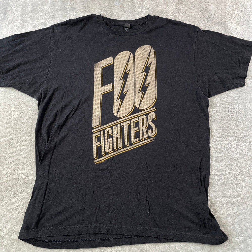 Foo Fighters Shirt Size XL Black Graphic 2012 Rock Band Tee Lighting